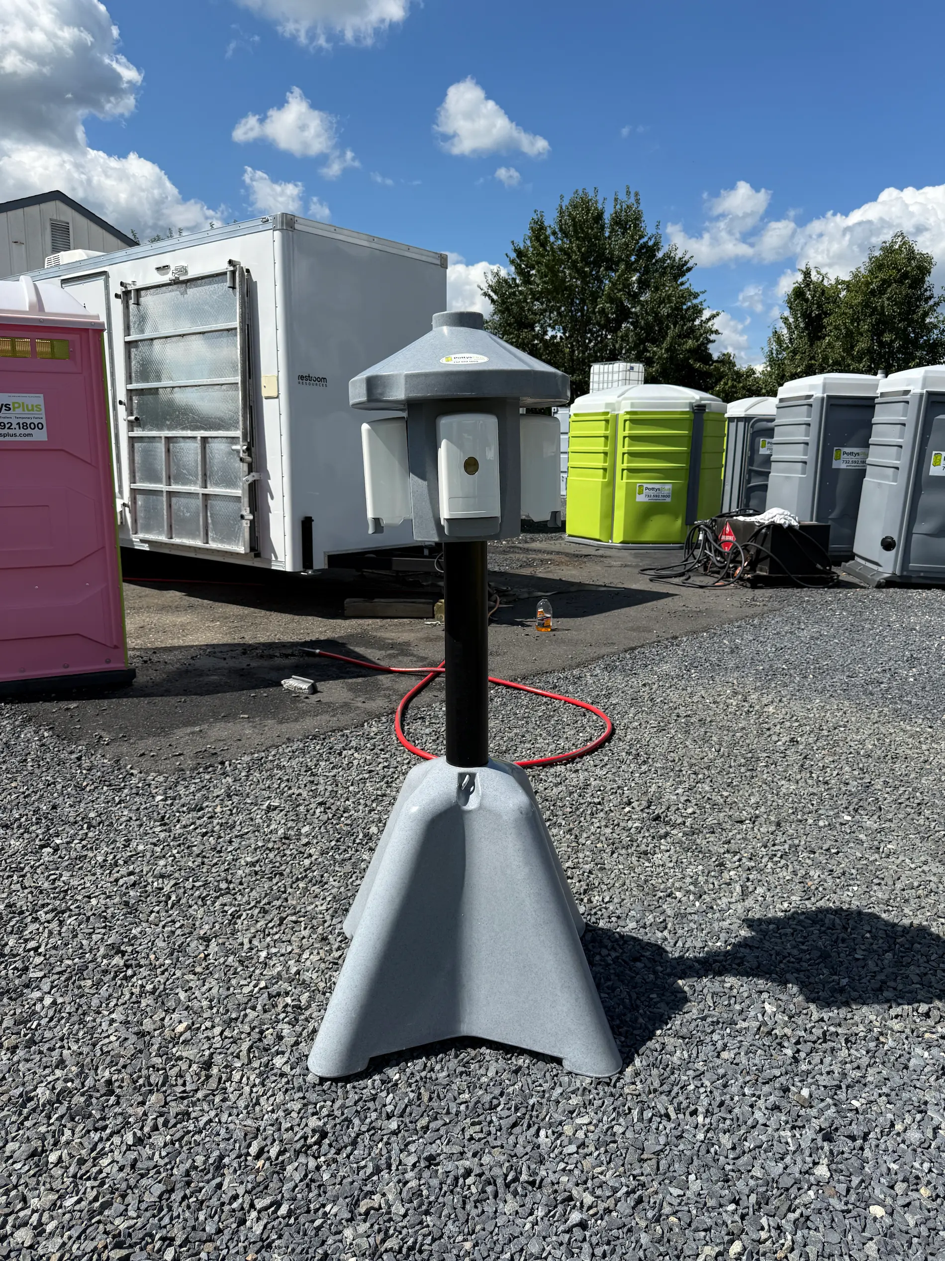 Portable hand sanitizer station rental for events and construction sites in NJ.