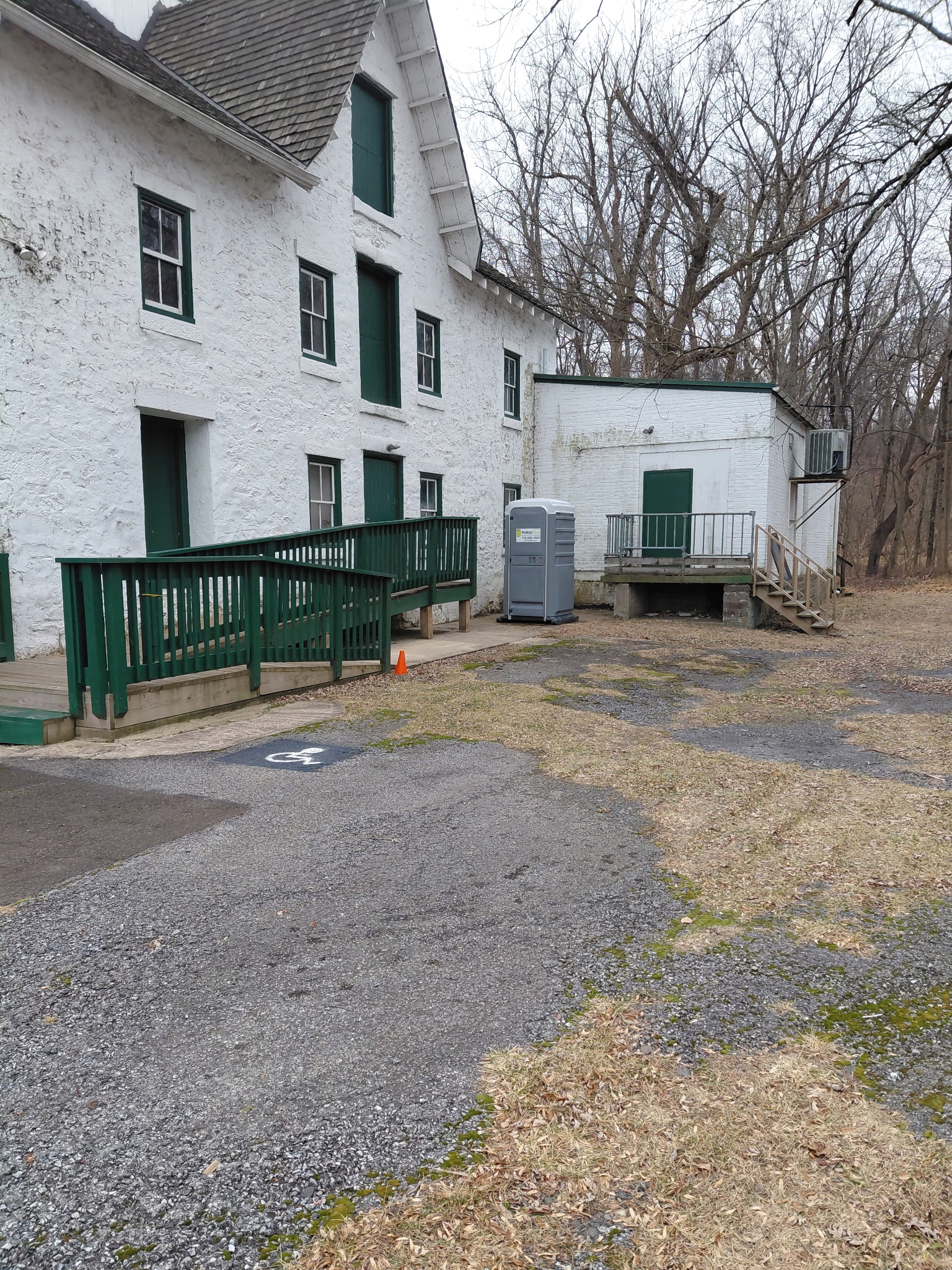 Event portable restroom rental set up for a festival in Maplewood NJ near Memorial Park