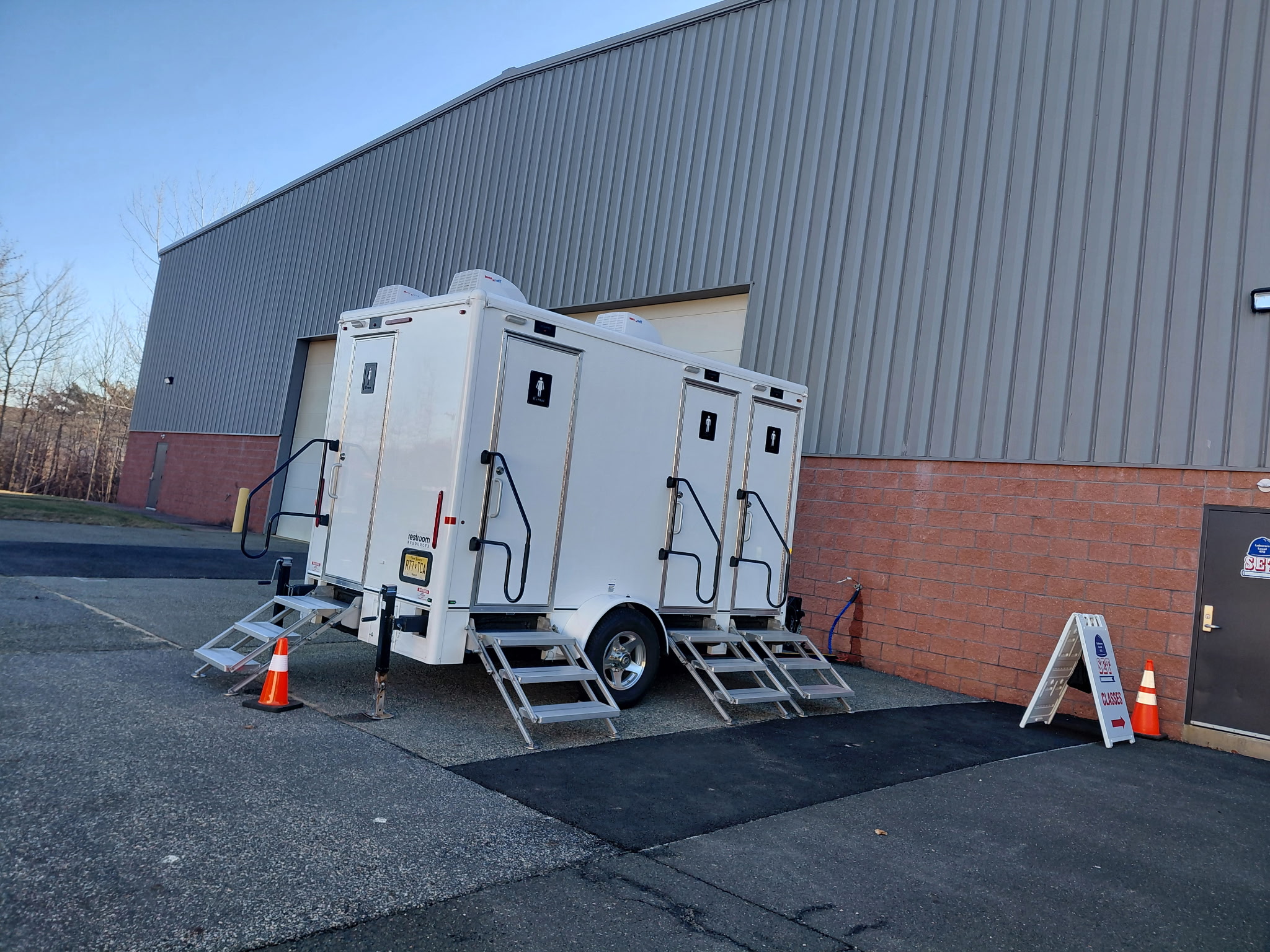 Clean portable restroom rental in Bloomfield NJ near Brookdale Park by Pottys Plus
