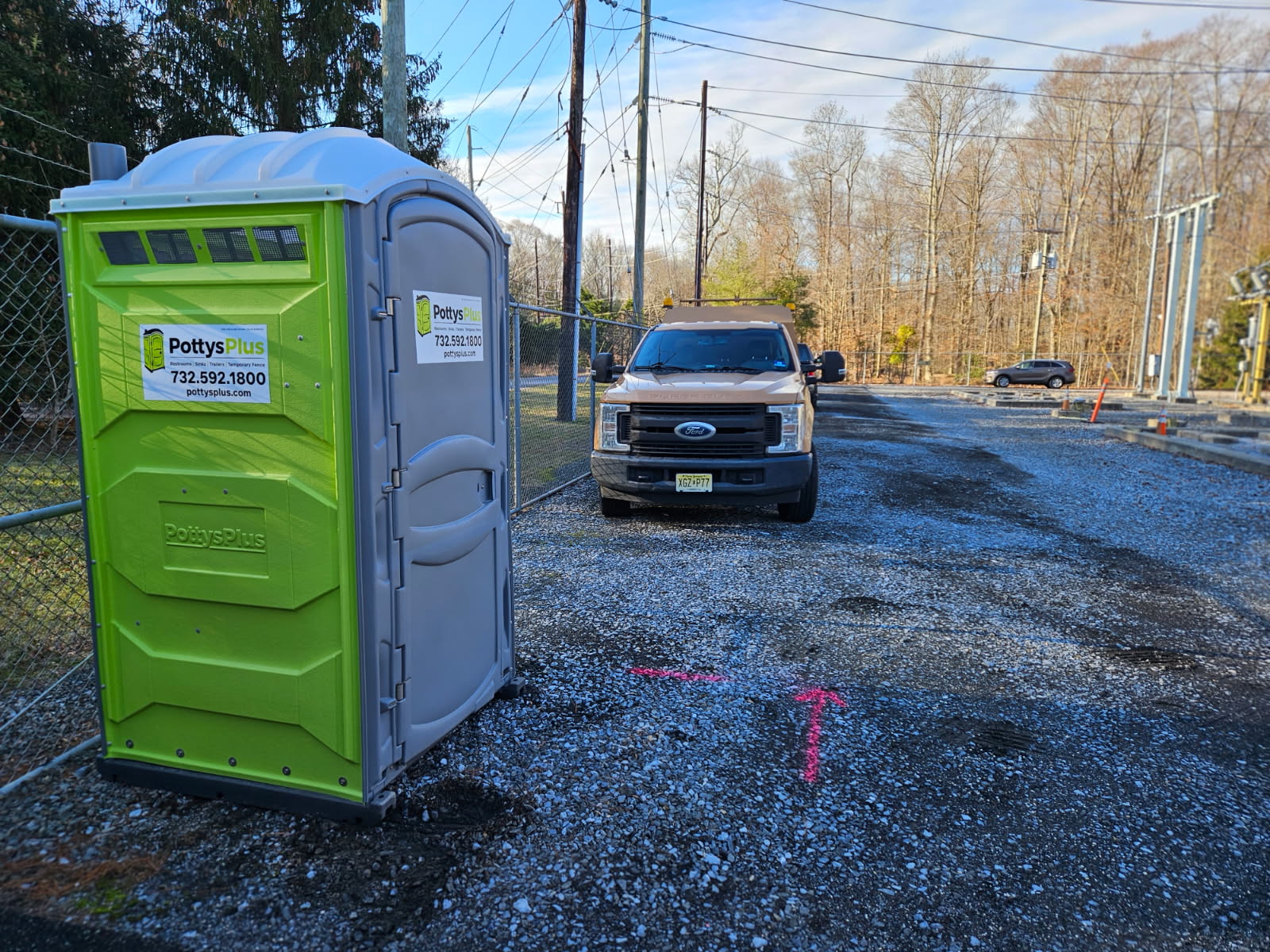 Portable toilet rental placed at a renovation project near Seton Hall University in South Orange NJ